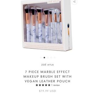 7 Piece Makeup Brush Set w/ Vegan Leather Pouch
